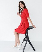 Медицинский халат женский Токио на пуговицах красный